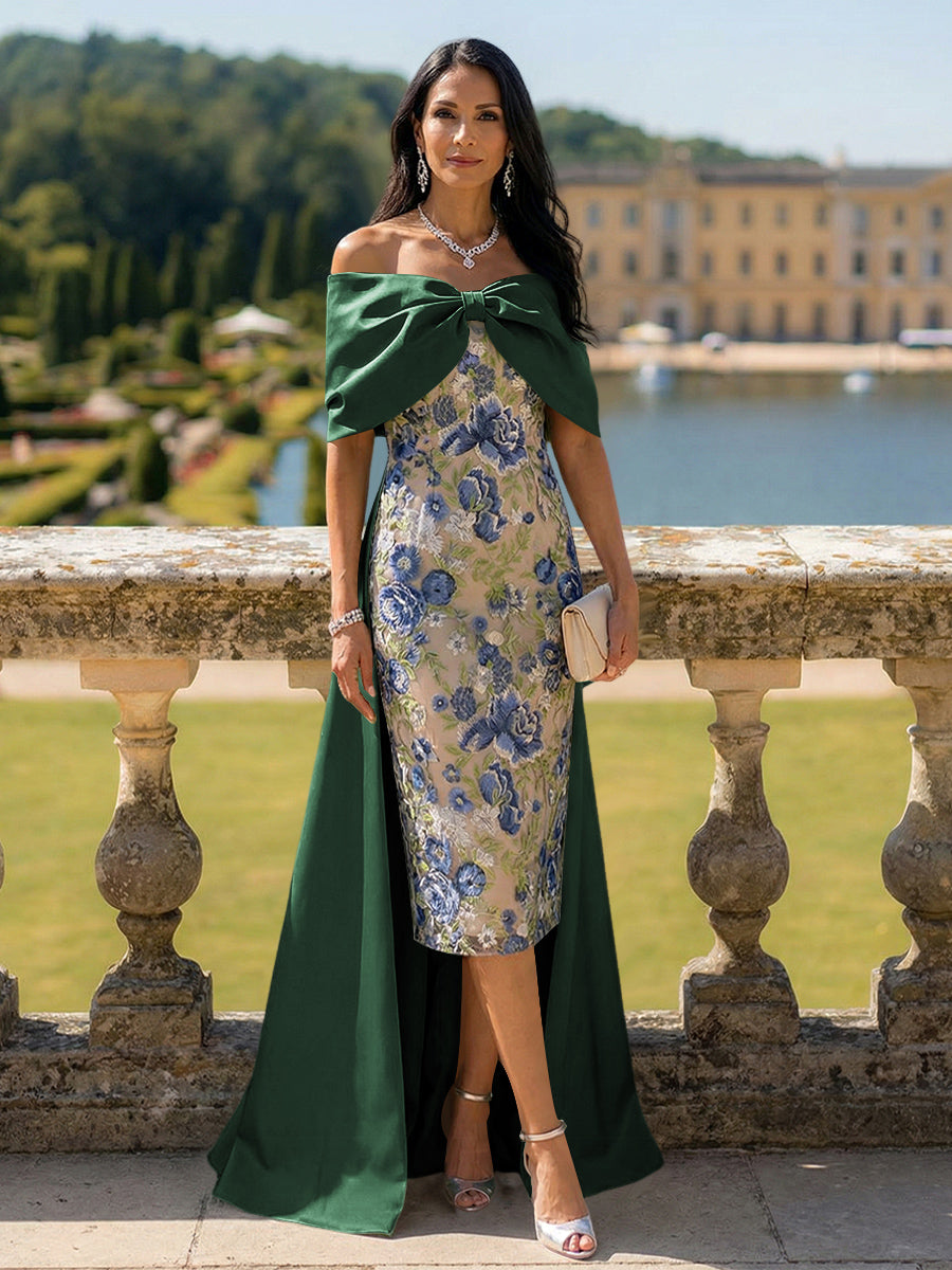 Off the Shoulder Mother of the Bride Dresses with Bow