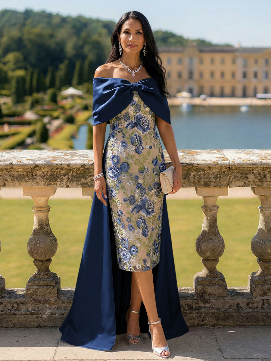 Off the Shoulder Mother of the Bride Dresses with Bow