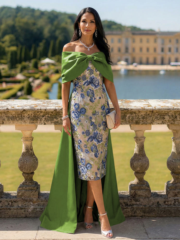 Off the Shoulder Mother of the Bride Dresses with Bow