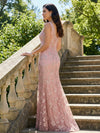 V Neck Tulle Mother of the Bride Dresses with Lace Appliques