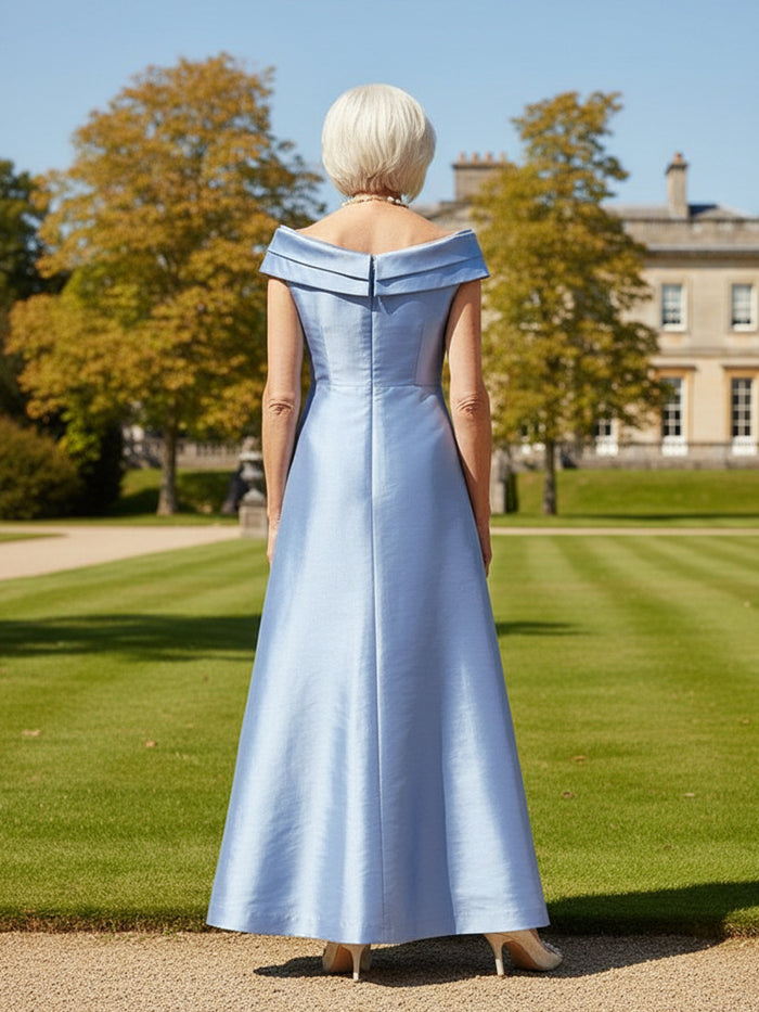 Off the Shoulder Satin Mother of the Bride Dresses