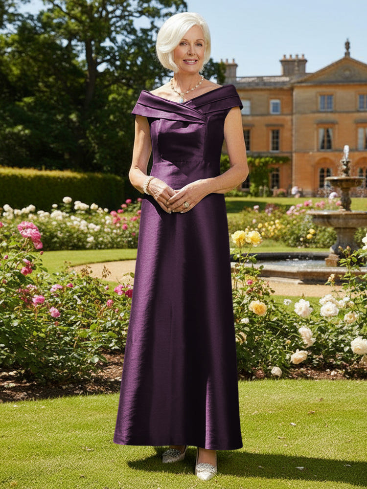 Off the Shoulder Satin Mother of the Bride Dresses