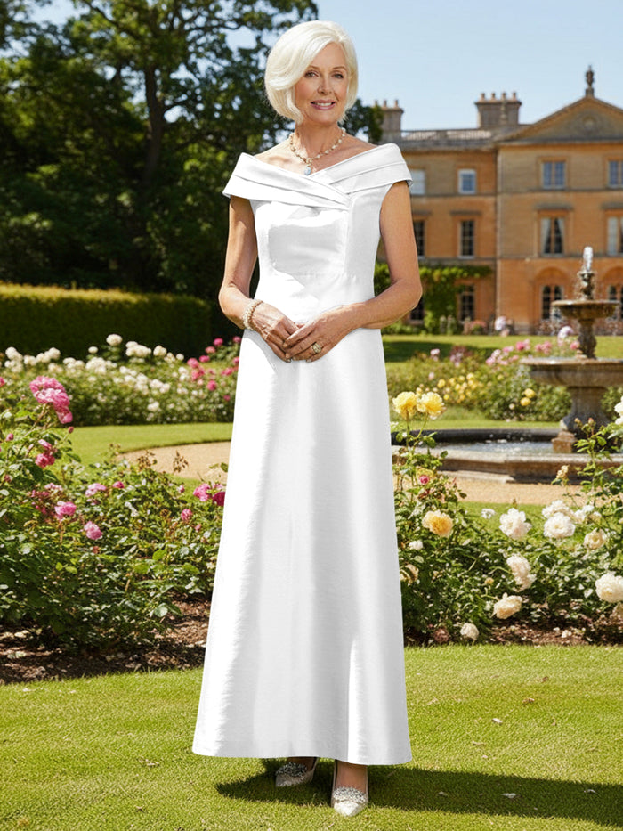 Off the Shoulder Satin Mother of the Bride Dresses