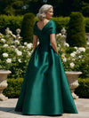 Off the Shoulder Satin A Line Mother of the Bride Dresses