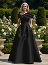 Off the Shoulder Satin A Line Mother of the Bride Dresses