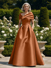 Off the Shoulder Satin A Line Mother of the Bride Dresses