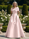 Off the Shoulder Satin A Line Mother of the Bride Dresses