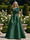 Off the Shoulder Satin A Line Mother of the Bride Dresses