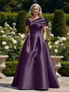 Off the Shoulder Satin A Line Mother of the Bride Dresses