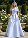 Off the Shoulder Satin A Line Mother of the Bride Dresses