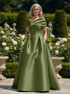 Off the Shoulder Satin A Line Mother of the Bride Dresses
