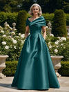 Off the Shoulder Satin A Line Mother of the Bride Dresses