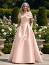 Off the Shoulder Satin A Line Mother of the Bride Dresses