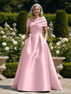 Off the Shoulder Satin A Line Mother of the Bride Dresses
