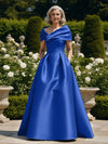 Off the Shoulder Satin A Line Mother of the Bride Dresses