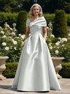 Off the Shoulder Satin A Line Mother of the Bride Dresses