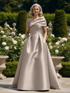 Off the Shoulder Satin A Line Mother of the Bride Dresses