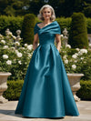 Off the Shoulder Satin A Line Mother of the Bride Dresses