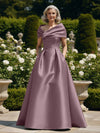 Off the Shoulder Satin A Line Mother of the Bride Dresses