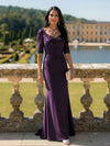 Half Sleeves V Neck Mother of the Bride Dresses with Lace Appliques
