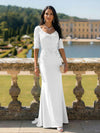 Half Sleeves V Neck Mother of the Bride Dresses with Lace Appliques