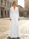 V Neck Satin Mother of the Bride Dresses with Lace Appliques