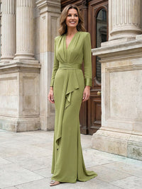 Long Sleeves Satin Mother of the Bride Dresses