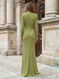 Long Sleeves Satin Mother of the Bride Dresses