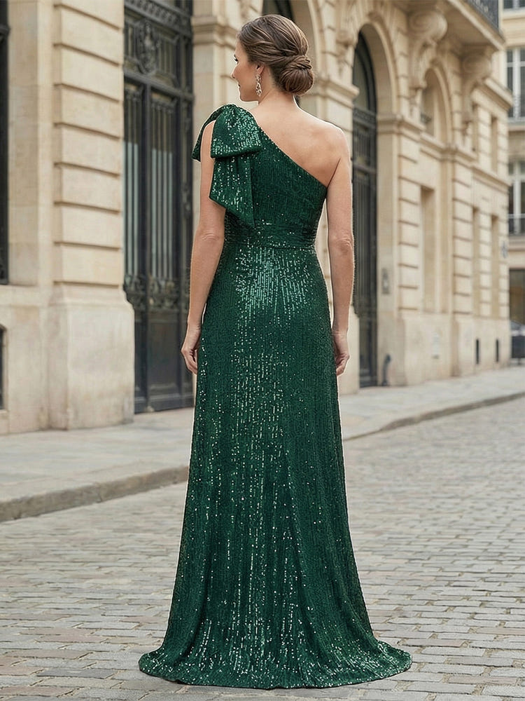 One Shoulder Sequin Mother of the Bride Dresses