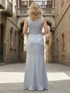 Round Neck Satin Floor Length Mother of the Bride Dresses