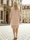 2 Piece Chiffon Mother of the Bride Pantsuits with Jacket & Sequins