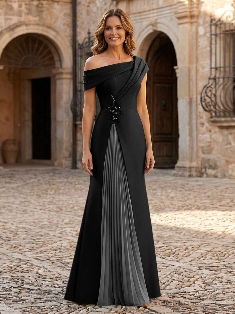 Jersey Off the Shoulder Appliques Mother of the Bride Dresses