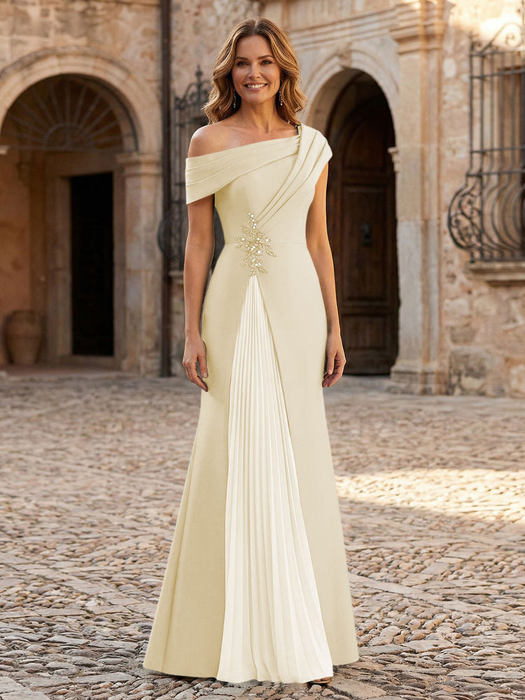 Jersey Off the Shoulder Appliques Mother of the Bride Dresses