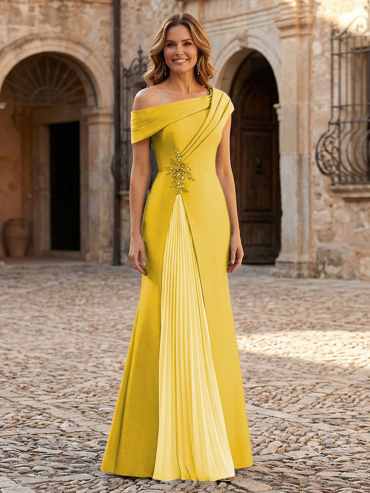 Jersey Off the Shoulder Appliques Mother of the Bride Dresses