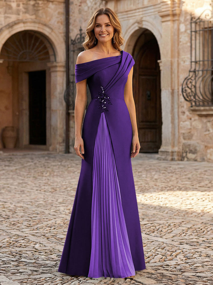 Jersey Off the Shoulder Appliques Mother of the Bride Dresses