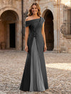 Jersey Off the Shoulder Appliques Mother of the Bride Dresses