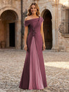 Jersey Off the Shoulder Appliques Mother of the Bride Dresses