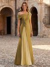 Jersey Off the Shoulder Appliques Mother of the Bride Dresses