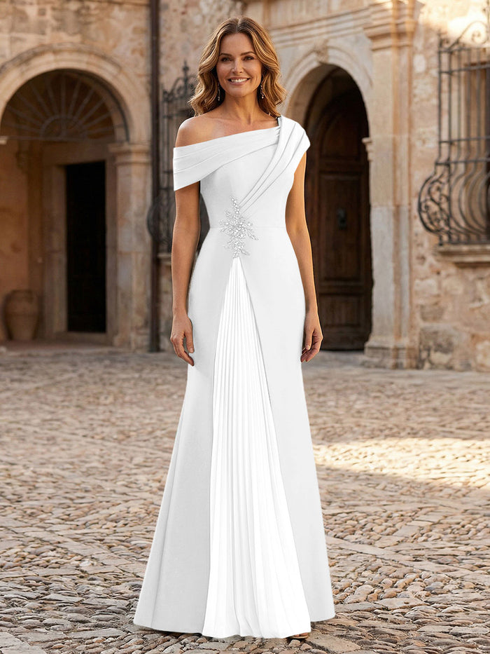Jersey Off the Shoulder Appliques Mother of the Bride Dresses