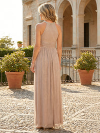Glitter Tulle Round Neck Mother of the Bride Dresses