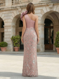 Satin Jacquard Mother of the Bride Dresses with 3D Flowers