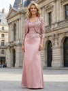 Satin Appliques 2 Pieces Mother of the Bride Dresses with Jacket