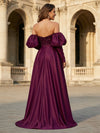 Off-the-Shoulder Sequin Mother of the Bride Dresses with Sleeves