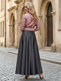 V-Neck Satin Mother of the Bride Dresses with Sleeves