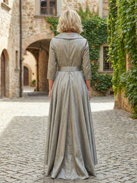 V-Neck Satin Mother of the Bride Dresses with Bow