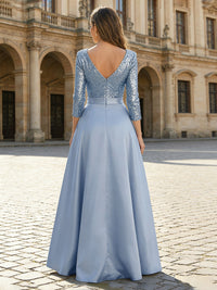 Sequin High Low 3D Flowers Mother of the Bride Dresses