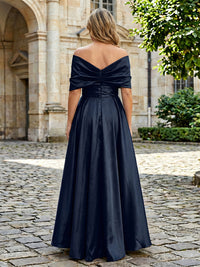 Satin A-Line Pleated Mother of the Bride Dresses