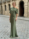 Mermaid One Shoulder Pleated Mother of the Bride Dresses