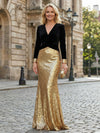 Sequin Mermaid V Neck Splicing Mother of the Bride Dresses