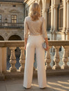 Sequin Cowl Neck Simple Mother of the Bride Pantsuits